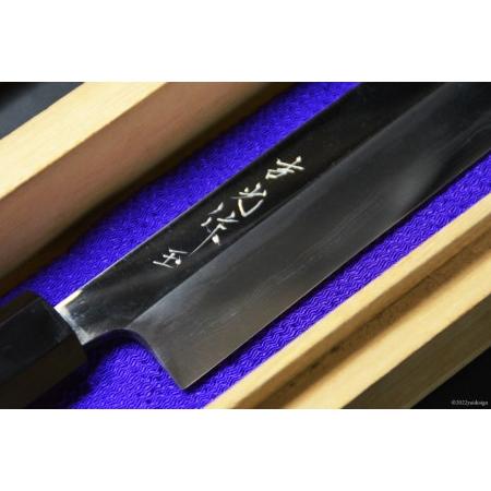 ふるさと納税 AG094 【大業物/1点限り】玉鋼 本焼き 柳刃包丁（漆塗り鞘付き） 長崎県島原市の画像