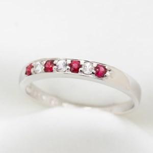 ふるさと納税 ルビー サファイア エメラルド 一文字 リング 0.15ct 0.15カラット SV925 シルバー925 （11477） [山梨 指輪 リング ルビー シルバ.. 山梨県甲斐市