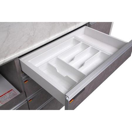 ふるさと納税 （ムラミグレー）【開梱設置】 オッド キッチンボード 幅110cm 耐震 引き戸 食器棚 オープンボード 完成品 カップボード ダイニン.. 福岡県大川市_2