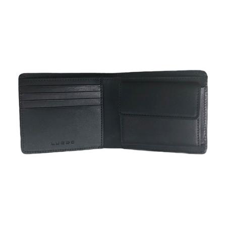 ふるさと納税 LUEGO Alabasta アラバスタ 二つ折り財布 小銭入れ付き （ブラック） F2Y-3265 山形県の画像