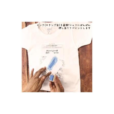 ふるさと納税 2人兄弟姉妹でおそろい  DYIペイント クリームソーダ  Tシャツ2枚組ギフトセット 80cm×90cm 神奈川県逗子市 - 1