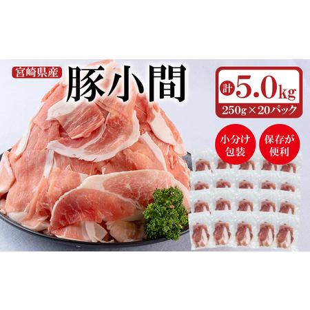 ふるさと納税 宮崎県産豚肉 小間切れ 5kg(250g×20)[1.7-22] 宮崎県西都市