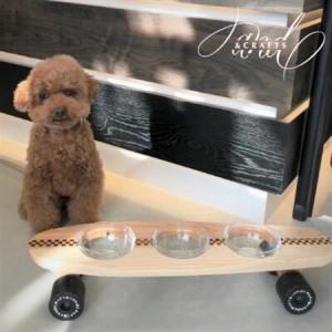 ふるさと納税 【＆CRAFTS】Pet bowls stand-3BOWLS-(Black)※名入れプレート付き【1257967】 山梨県山梨市の画像
