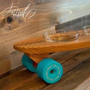 ふるさと納税 【＆CRAFTS】Pet bowls stand-3BOWLS-(Blue)※名入れプレート【1257977】 山梨県山梨市の画像