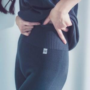 ふるさと納税 aroundsea WOMENS ウエストカバーニットレギンス【Lサイズ／ディープグレー】 [VC01156] 愛媛県今治市_1