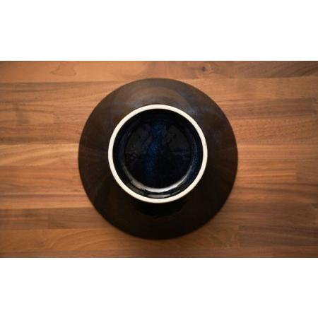 ふるさと納税 【美濃焼】ラーメンどんぶりとレンゲセット 窯変紺色（各