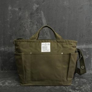 ふるさと納税 2way ショルダーバッグ L ・[HUG-はぐ-] カーキ  富士金梅 マザーズバッグ ファザーズバッグ レッスンバッグ メンズ レディース ユニ.. 広島県呉市の画像