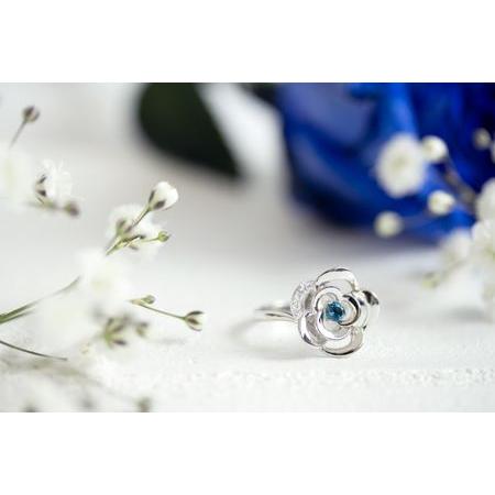 ふるさと納税　Blue　Rose　レディース　ジュエリー　トパーズ　神奈川県藤沢市　8号　Pt　ダイヤモンドリング　アクセサリー