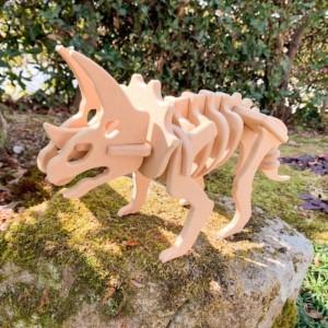 ふるさと納税 手作り恐竜 トリケラトプス タイプ Lサイズ[ 恐竜 パズル 知育 キッズ 子供 おもちゃ 玩具 ] 立体パズル 組み立て 恐竜のほねほね.. 兵庫県小野市の画像