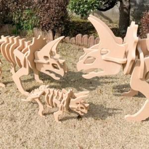 ふるさと納税 手作り恐竜 トリケラトプス タイプ Lサイズ[ 恐竜 パズル 知育 キッズ 子供 おもちゃ 玩具 ] 立体パズル 組み立て 恐竜のほねほね.. 兵庫県小野市の画像