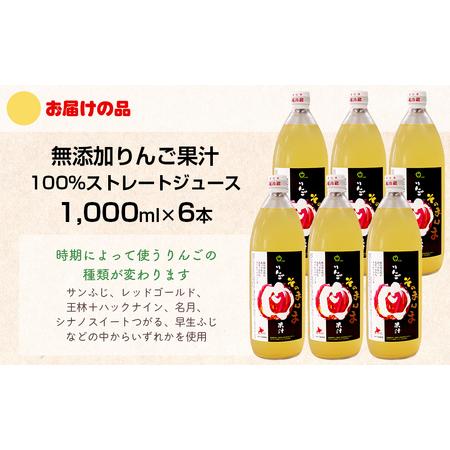ふるさと納税 無添加 りんご果汁100% 1L×6本セット りんごジュース ストレート果汁 NAJ001 北海道七飯町_3