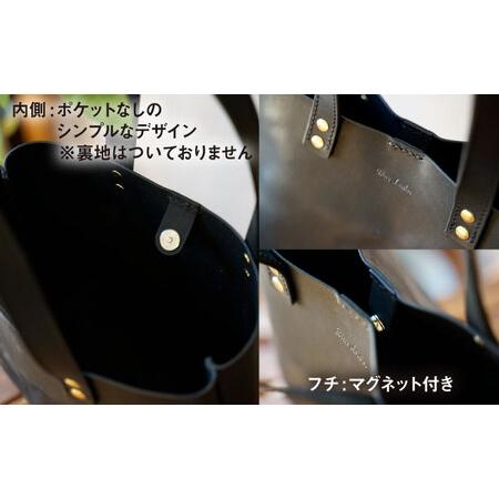 ふるさと納税 本革 ミニトート （ ブラック / キャメル ） 糸島市 / BLESS [AAA023] 鞄 レザー 福岡県糸島市の画像