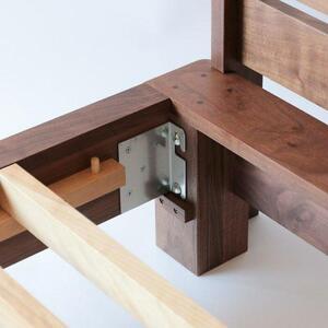 ふるさと納税 旭川家具 山室家具製作所 リネアNo.108ダブルベッド ウォールナット 【 国産 無垢 インテリア 木製 ナチュラル すのこ ダブル .. 北海道旭川市の画像