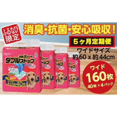 ふるさと納税 316[ふるなび限定][5ヶ月連続お届け]定期便 5回 消臭シート ダブルストップ ワイド 40枚×4袋 クリーンワン ペットシーツ .. 茨城県茨城町