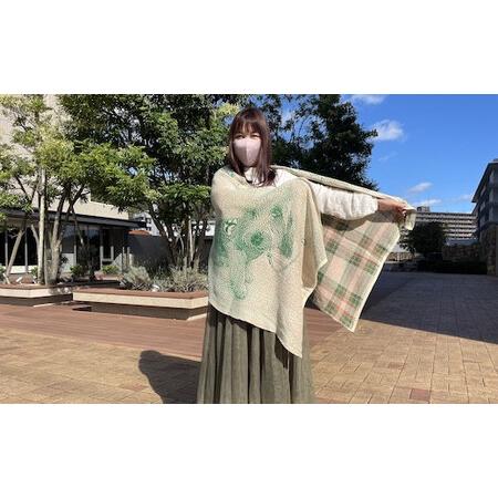 ふるさと納税 Y259 ペットオーダーメイドニット メモリアルコットンショール（チェック柄） 鳥取県八頭町_1