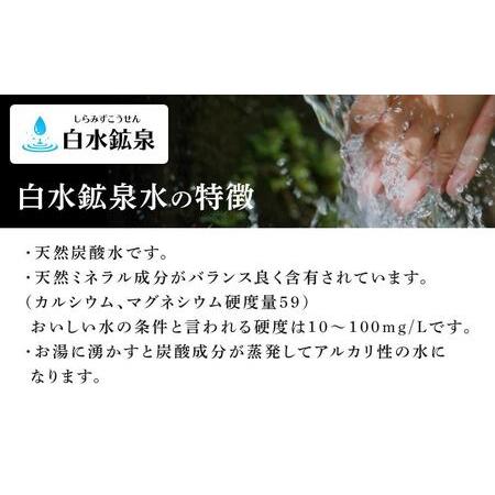 ふるさと納税 ＜2か月に1度のお届け！全4回 定期便＞天然炭酸水　白水鉱泉　18Ｌ×1箱 大分県由布市 