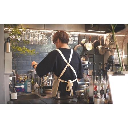 ふるさと納税 親子エプロンセット 無地 男女兼用 シンプル 動きやすい 丈夫 キッズ おそろい ベージュ [＋salt (プラスソルト)] 【013S064】 新潟県三条市の画像
