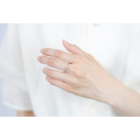 ふるさと納税 K18/Pt900　BLOCKデザイン　コンビカラー　プチダイヤ　リング　GD-6045 山梨県甲府市_3