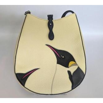 ふるさと納税 「鞄工房　香」しずく型バッグ ペンギン 山梨県富士河口湖町の画像