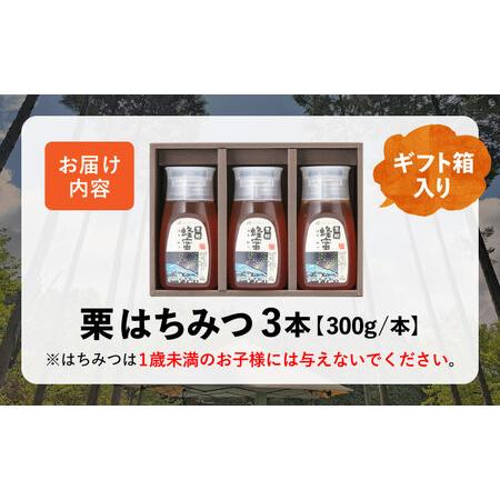 ふるさと納税 恵那蜂蜜 3本 ギフト箱入りセット (栗蜂蜜300g×3本) / 恵那市 / はち工房こうけつ [AUDF009] 岐阜県恵那市の画像