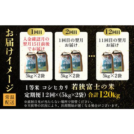 ふるさと納税 【令和5年産】【12ヶ月連続定期便】一等米コシヒカリ 若狭富士の米 5kg×2袋×12回 計120kg 福井県高浜町｜furunavi｜05