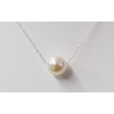 ふるさと納税 S101-339_天草産 9mm - 9.5mm 花珠級 一粒ペンダント スルー あこや真珠 ネックレス 【Pt850】 熊本県天草市_1
