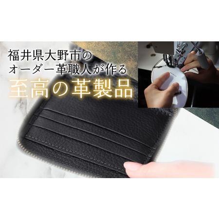 ふるさと納税 【6色から選べる】職人こだわりの手染めハーフ財布（タイプB）【ブラウン】【イニシャル名入れ対応】【父の日】 福井県大野市の画像