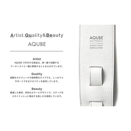AQUBE MUSIC PRODUCTS ギターストラップ　シュリンク ホワイト ［ S 【ハイグレードケーブル】 ］(裏面カラー：スムースオーク) 東京都台東区