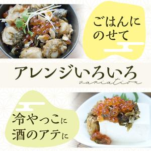 ふるさと納税 高評価★4.5 北海 ホタテ 海童 漬け 500g ホタテ ツブ貝 イクラ メカブ 醤油ベース アテ ご飯のお供 冷奴 トッピング 川石水産 三.. 岩手県山田町の画像