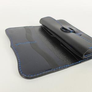 ふるさと納税 阿波レザー　本藍染縦長財布 PR-1 徳島県徳島市の画像
