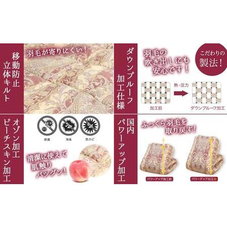ふるさと納税 【柄ピンク】片寄らない羽毛掛ふとん ホワイトグース95% プレミアムゴールドラベル【SDL】_MD-J203-pk_(都城市) 日本製 羽毛 掛ふ.. 宮崎県都城市_2