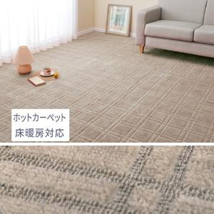 ふるさと納税 日本製 平織カーペット 本間2畳 約191×191cm グレージュ 1枚 600098720｜抗菌 防臭 新生活 引越し 模様替え 快適 買い替え .. 大阪府泉大津市の画像