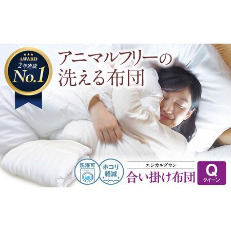 ふるさと納税 洗える 人工羽毛 合い掛け布団 クイーン [BAAK020]掛け布団 広島県福山市