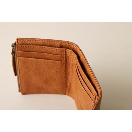 ふるさと納税 FACE-C（革のカシミヤ 北杜市産鹿革の三つ折り財布） CG（チャコールグレー)　 財布 鹿革 軽量 革のカシミヤ アップサイクルレザー.. 山梨県北杜市の画像