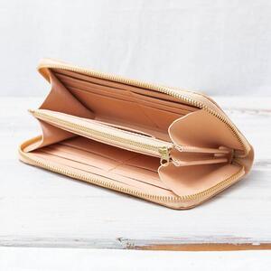 ふるさと納税 イタリアンレザーの長財布　【ブルー】【本革　高級牛革　タンニンなめし　フルレザー仕様】 岐阜県大野町の画像