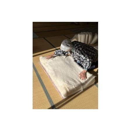 ふるさと納税 手作り　長座布団(赤柄)　｜ ふとん 座布団 ざぶとん 寝具 長野県阿智村 