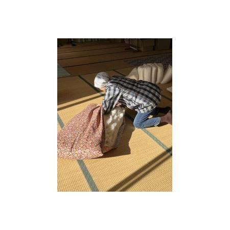 ふるさと納税 手作り　長座布団(赤柄)　｜ ふとん 座布団 ざぶとん 寝具 長野県阿智村 