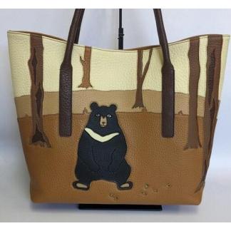 ふるさと納税 「鞄工房　香」森のくま レザーショルダーバッグ 山梨県富士河口湖町の画像