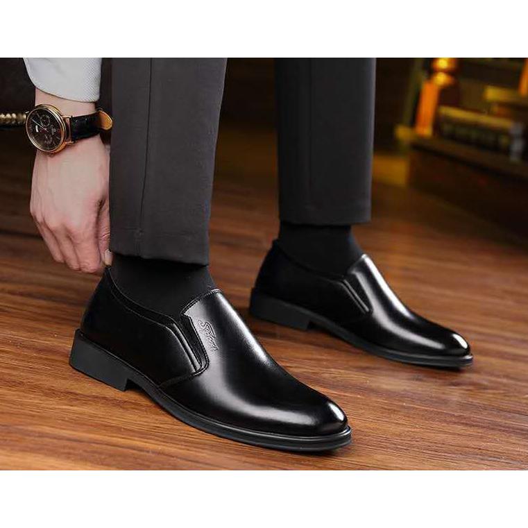 【中古】パルジレリ PAL ZILERI 革靴 ビジネスシューズ レザー 7.5 黒 ブラック メンズ 沖縄 北海道 離島発送不可 PUレザー ビジネスシューズ 紐なし