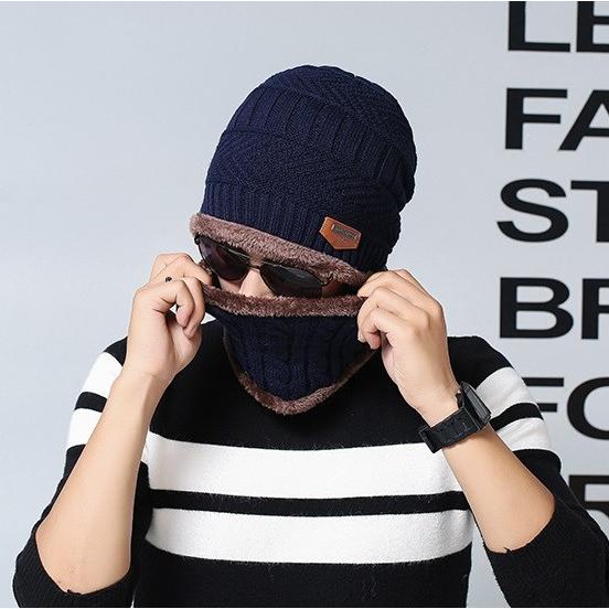 メンズ レディース ニット 帽子 2点セット ネックウォーマー ニット帽