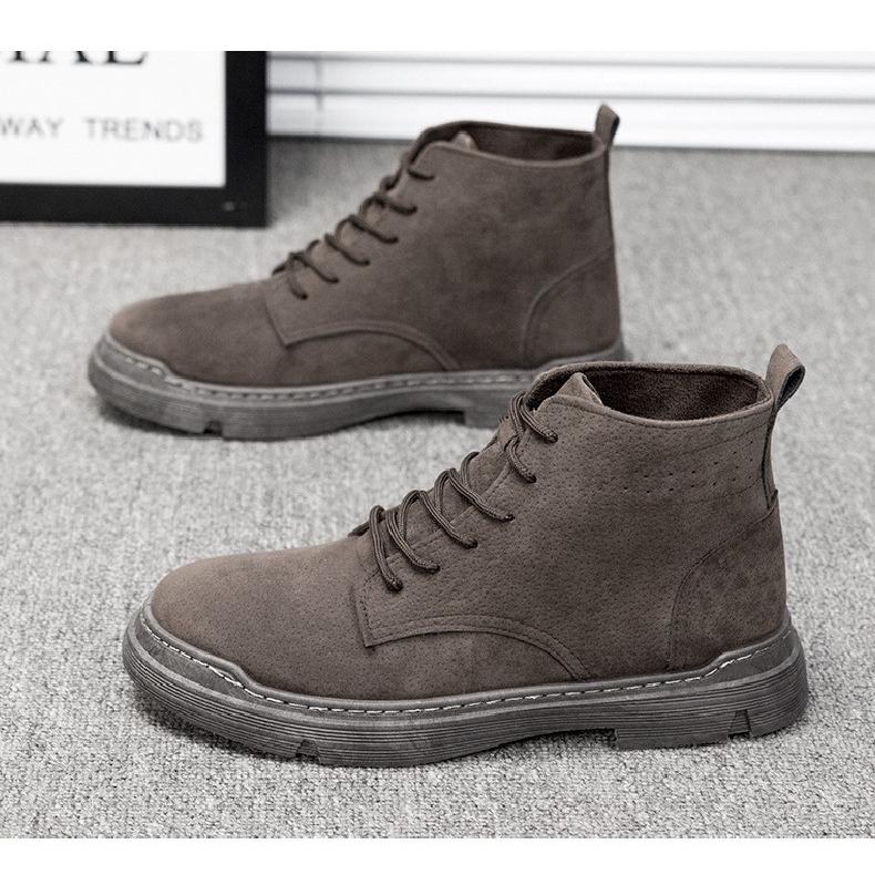 メンズ ブーツ レースアップ スエード風 シューズ ショートブーツ