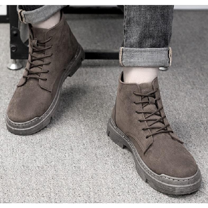 メンズ ブーツ レースアップ スエード風 シューズ ショートブーツ