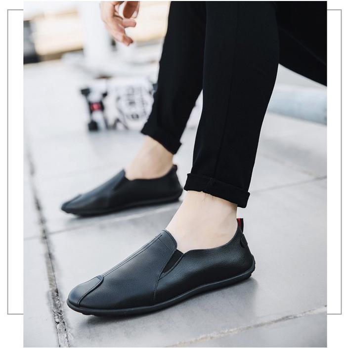 メンズ スリッポン PU レザー シューズ ドライビングシューズ