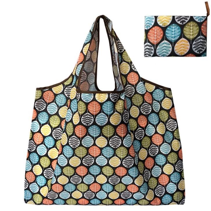 エコバッグ おしゃれ 大きめ 大容量 手提げ 収納 折りたたみ コンパクト  買い物 コンビニ  無地 花柄 ストライプ ヒョウ柄 ボタニカル |  | 15