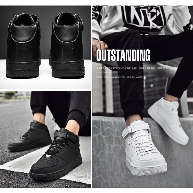 ハイカット スニーカー メンズ マジックテープ 厚底 シューズ