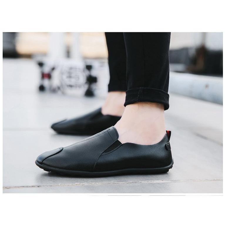 メンズ スリッポン PU レザー シューズ ドライビングシューズ 無地 軽量 カジュアル スポーツ スニーカー 運動靴 茶 白 黒 靴 秋 |  | 01