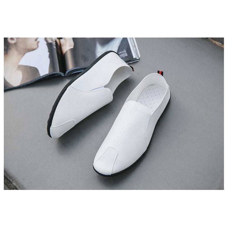 メンズ スリッポン PU レザー シューズ ドライビングシューズ 無地 軽量 カジュアル スポーツ スニーカー 運動靴 茶 白 黒 靴 秋 |  | 12