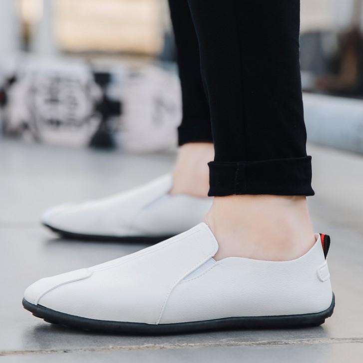 メンズ スリッポン PU レザー シューズ ドライビングシューズ 無地 軽量 カジュアル スポーツ スニーカー 運動靴 茶 白 黒 靴 秋 |  | 15
