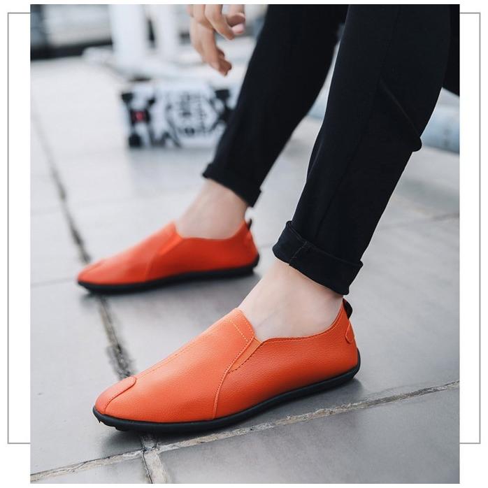 メンズ スリッポン PU レザー シューズ ドライビングシューズ 無地 軽量 カジュアル スポーツ スニーカー 運動靴 茶 白 黒 靴 秋 |  | 05