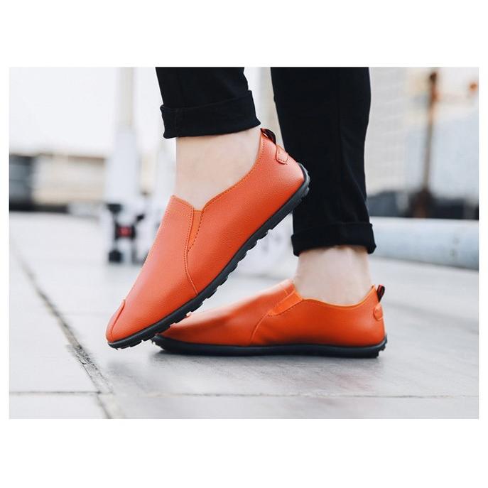 メンズ スリッポン PU レザー シューズ ドライビングシューズ 無地 軽量 カジュアル スポーツ スニーカー 運動靴 茶 白 黒 靴 秋 |  | 06